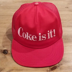 Vintage Coke Is It Coca-Cola Hat Snapback Red 80s 90s Soda One Size Trucker